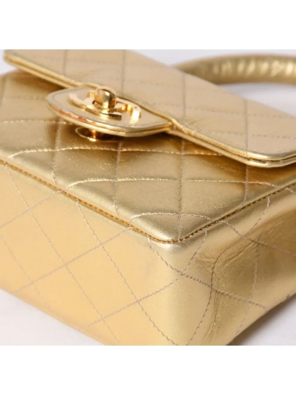 Chanel Quilted Parent Child Mini Bag Gold